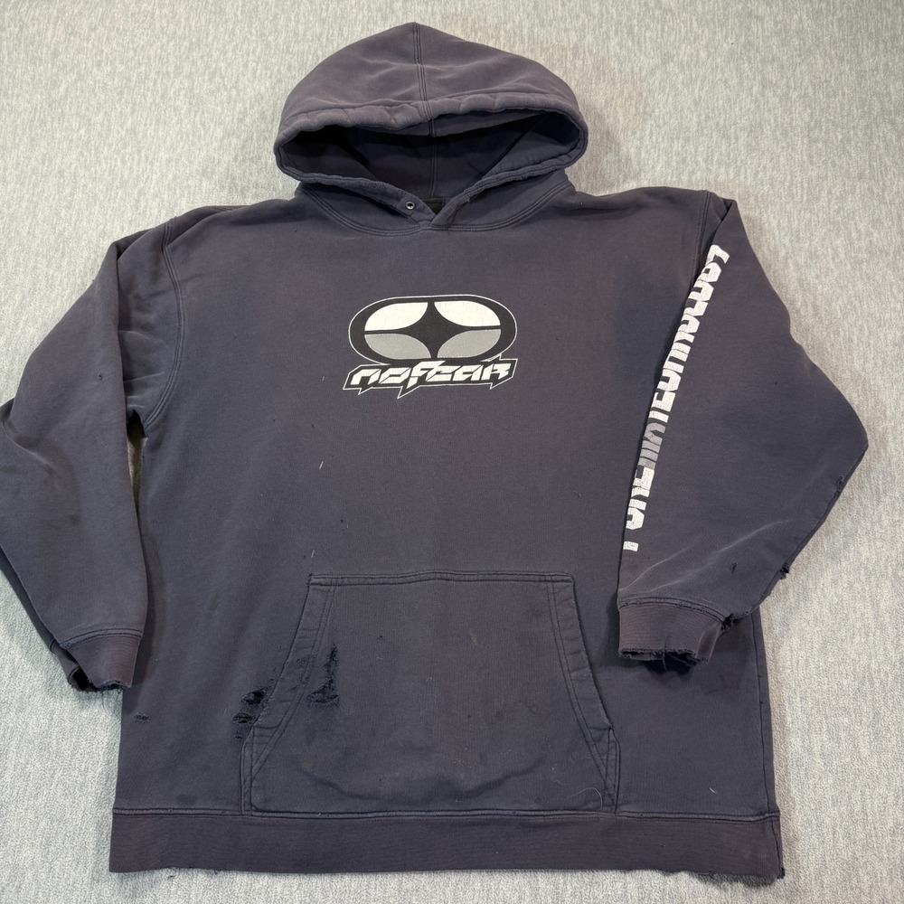 No Fear Hoodie Men Large Pullover Pure‎ Technology Vintage Y2K Graphic Skate